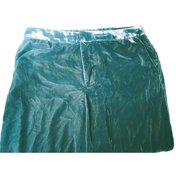 A New Day Women's Green Velour Pants Size 12 Pockets Wide Legs Recycled Material - Picture 2 of 6